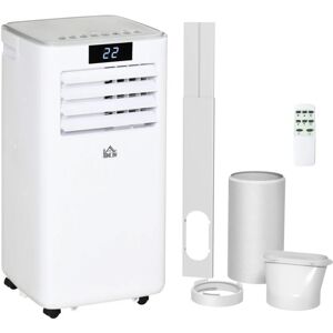 Homcom - 10000/7000 btu Mobile Air Conditioner Portable ac Unit w/ rc, for Bedroom, White 10000BTU - White