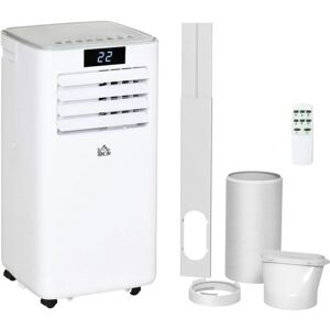 HOMCOM 10000/7000 BTU Mobile Air Conditioner Portable AC Unit w/ RC, for Bedroom, White 7000BTU - White