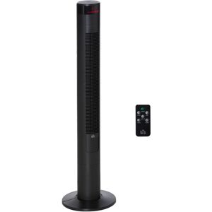 Homcom - Oscillating Tower Fan Remote Control 3 Speed Modes Cooling Machine Black - Black