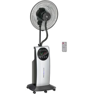 Homcom - 18 Pedestal Fan with Water Mist Spray Standing Fan, 3.1L Tank Black - Black