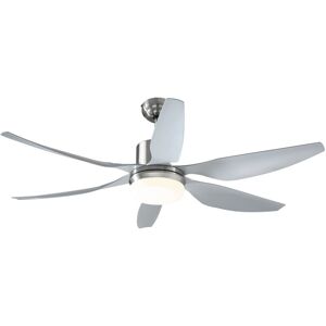Homcom - Reversible Ceiling Fan w/ Light, 6 Blades Indoor led Lighting Fan, Silver - Silver
