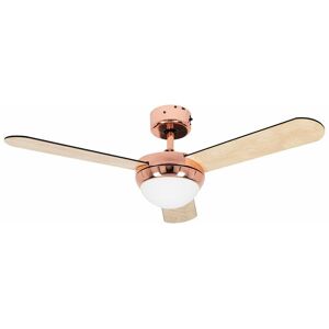 VALUELIGHTS 42 3 Blade Ceiling Fan with Frosted Glass Light Shade - Copper