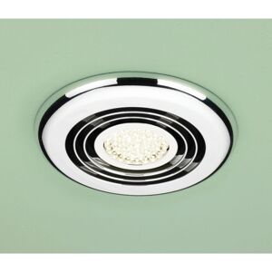 HIB - Cyclone Chrome Wet Room Inline Extractor Fan with Warm White led Light - 33700 - Chrome