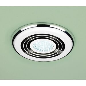 HIB - Turbo Chrome Bathroom Inline Extractor Fan with Cool White led Light - 32300 - Chrome