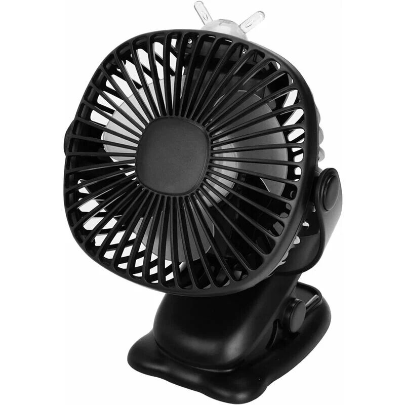 NORCKS Clip on Stroller Fan, 6000mAh usb fan Mini Personal Desk Fan with Rechargeable Battery Operated 4 Speed 360° Rotation Cooling Desktop Fans for Buggy