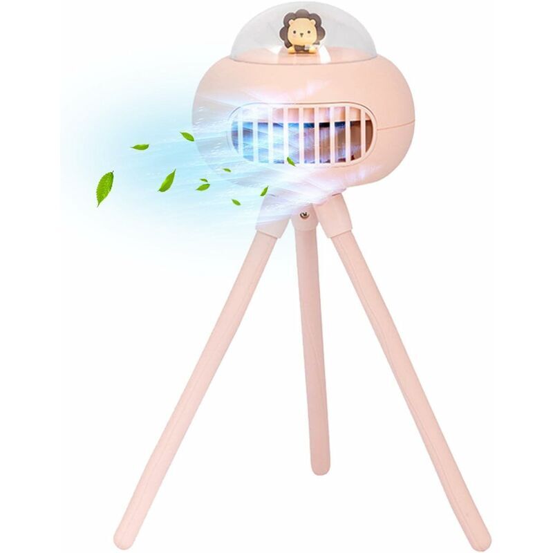 Stroller Fan , Personal Cooling Fan ,Rechargeable Portable Cooling Fan, Mini Desk Fan for Strollers, Desk, Car Seats-Pink - Pink - Norcks
