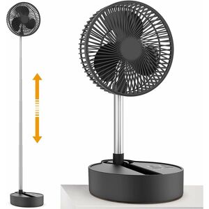 TINOR 10000 mAh Oscillating Stand Fan, 20cm Portable Battery Fan, Rechargeable Desk Fan, 3 Speeds, Height Adjustable, for Home, Camping, Tent, Travel,