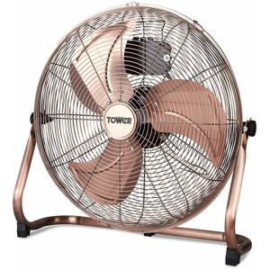 Tower T662000C Metal High-Speed Velocity Floor Fan with Adjustable Tilt, 18�, 100W, Copper