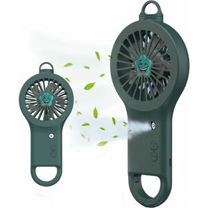 TINOR 2-in-1 Outdoor Portable Fan with Spray, Rechargeable Battery Operated Handheld Water Mist 3 Speed Fan for Outdoors, Travel, Hiking and Camping - Army