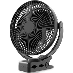 Aougo - 20CM 10000mAh Battery Powered Clip-on Fan, Portable usb Fan, 4 Speeds, Powerful Airflow, Sturdy Clamp for Home Office, Golf Car, Outdoor