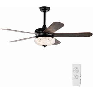 COSTWAY 52' Ceiling Fan with Light Remote Control Indoor Ceiling Lamps 3 Wind Speeds