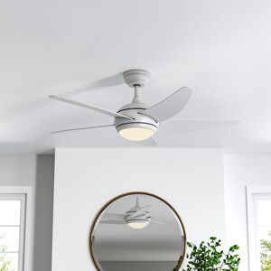 Livingandhome - 52 Inch White Ceiling Fan with led Light Kit, 5 Blades and Remote Control