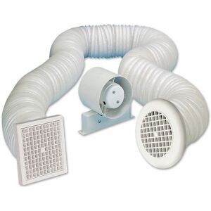 Standard Extractor Fan Timer Controlled Toilet Bathroom Shower 100mm - White - Airvent