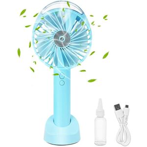 AlwaysHPocket Fan Mist Fan Mini USB Personal Portable Rechargeable Battery Operated Hand Fan Mini Humidifier