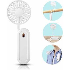 Langray - Mini Fan, Mini usb Fan with 5000 mAh Battery - Small Portable Table Fan with 3 Speed Modes, led Lamp, Quiet Fan for Office, School,