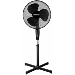 Sohler - black 16 standing pedestal stand fan adjustable oscillating rotating 3 speed - Black