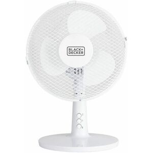 BLACK+ DE Black+de - black+decker BXFD52007GB Desk Fan with 2 Speeds, Rotary Oscillation, 9, 20W, White