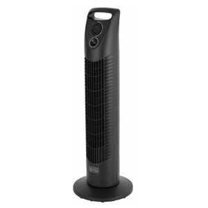 BLACK+ DE Black+de - black+decker BXFT50002GB Tower Fan, 3 Speed Settings with 80 Degree Oscillation and Safety Features, 30 Inch, Black