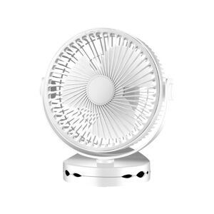 AOUGO Camping Fan Clip usb Fan 6-21 Hours Use 4 Speeds with led Lights and Tent Hook 360° Rotation Quiet Rechargeable Outdoor Table Fan(White,25x21x12.5cm)