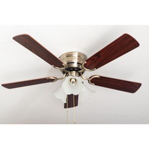 PEPEO Ceiling fan Kisa Deluxe ab Rosewood / Walnut with lights