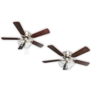 PEPEO Ceiling fan Kisa Deluxe bn Rosewood / Walnut with lights