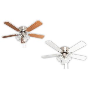 PEPEO Ceiling fan Kisa Deluxe BN White / Maple with lights