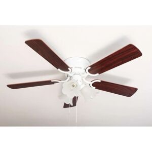 PEPEO Ceiling fan Kisa Deluxe wh Rosewood / Walnut with lights