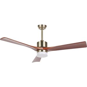 Beliani - Ceiling Fan with Light Speed Control Light Adjustment Wood Metal Brass Aruwimi - Dark Wood