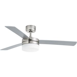 Faro Barcelona - Faro Panay 2 Light Medium Ceiling Fan Matt Nickel, Mahogany with Light, E14