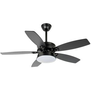 Starluna - Ceiling Fans with Lighting Kuvio (modern) in Black made of Metal for e.g. Living Room & Dining Room (1 light source,) from matt black,