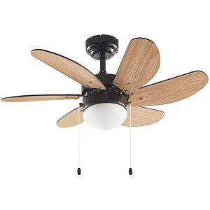 Ceiling Fans with Lighting 'Minja' (modern) in Black made of Metal for e.g. Living Room & Dining Room (1 light source, E14) from Starluna black,