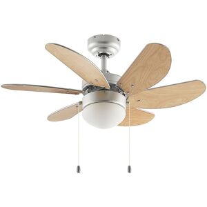 Ceiling Fans with Lighting Minja (modern) in Silver made of Metal for e.g. Living Room & Dining Room (1 light source, E14) from Starluna silver,