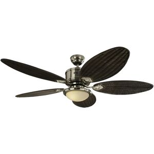 CASAFAN Dc Ceiling Fan Eco Elements Chrome & Cane with Lights