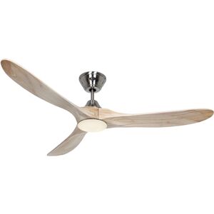 CASAFAN Dc Ceiling Fan Eco Genuino Chrome / Wood 152 with led