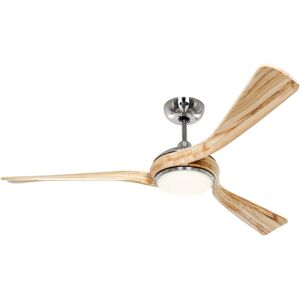 CASAFAN Dc Ceiling Fan Eco Interior Chrome / Wood with led