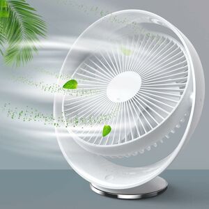 Tinor - Desk Fan, 8 inch Quiet usb Fan 2000mAh Battery Rechargeable 3 Speeds,Desktop Small Table Fan for Home / Bedroom / Office / Outdoors, usb