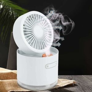 TINOR Desk Fan, Portable Humidifier Fan 2000mAh Rechargeable Battery usb Fan with 3-Speed Options, Personal Mini Water Misting Table Fan with Night Light