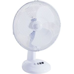 Zoro Select - 12i Desk Fan with Quiet Motor, 2 Speed Control, 230V - White