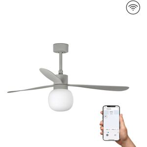 FARO BARCELONA Faro Amelia Large Ball Led Grey Ceiling Fan Smart 20W 2700K, 6 Speed