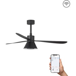 FARO BARCELONA Faro Amelia Large Cone Led Black Ceiling Fan Smart, 6 Speed