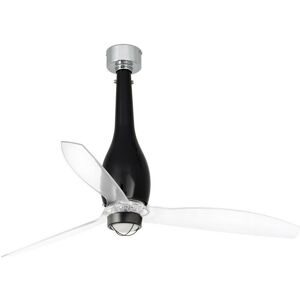 FARO BARCELONA Faro eterfan - led Shiny Black, Transparent Ceiling Fan with dc Motor Smart - Remote Included, 3000K