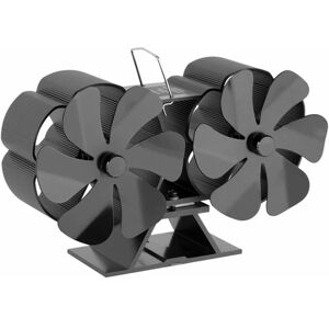 Fireplace and Stove Accessory, Heat Powered Fuel Saving 12 Blade Stove Fan - Black Denuotop