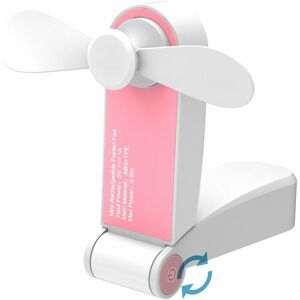 Langray - Handheld Mini Fan Portable Folding Pocket Fan usb Rechargeable Desk Fan Small Travel Fans for Home, Travel, Camping ,2 Speeds ,Pink
