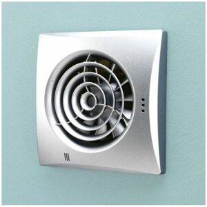 HIB - Hush Wall Mounted Bathroom Fan With Timer And Humidity Sensor - Matt Silver - 31800 - Silver