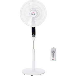 Homcom - 16 Inch Pedestal Fan Height Adjustable 7.5h 85° Oscillation led Panel - Black, White