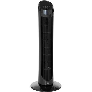 Homcom - 30 Tower Fan Noise Reduction Wind 3-Level Cool abs Indoor Black - Black