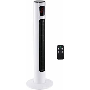 Homcom - 38'' Tower Fan Remote Control 45W Wind Oscillate Speed for Indoor White - White