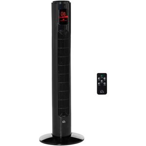 Homcom - 38'' Tower Fan Remote Control 45W Wind Oscillate Speed for Indoor Black - Black