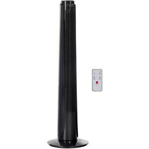 HOMCOM 92cm Oscillation Tower Fan wi/ Remote Control Black 3 Peed, OSC 70° - Black