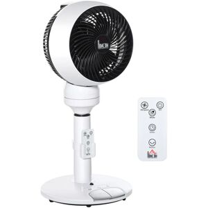 Homcom - 9 Inch Height Adjustable Air Circulator Fan 70° Oscillating 9 Setting - Black, White